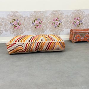 Ottoman Pouf, Decorative Floor Seat, Home Footrest, Bohemian Accent, Cozy Pouf, Living Room Chair, Meditation Pouf