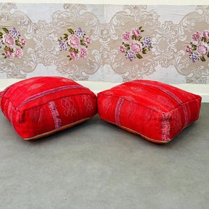 Colorful kilim pillows,ottoman bench,footstool bench,Floor Cushion,Handmade Furniture,Pouf Handcrafted,Ottoman Pouf Rugs, Vintage Pouf,
