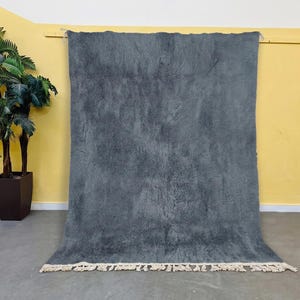 Slate Blue Moroccan Style Rug - Shaggy Plush Area Rug - Modern Boho Living Room Bedroom Carpet - Custom Size
