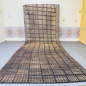 Boho Tuareg Mat – Earthy Tribal Floor Decor – Ethnic Tuareg Weave – Neutral Desert Home Accent –  Tuareg Mat –  Tuareg Style Jute Mat 6X18