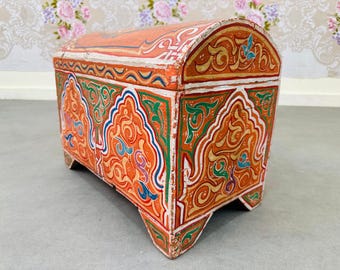 Handmade Moroccan Wooden Trunk: Rustic Berber Chest, Cedar or Pine