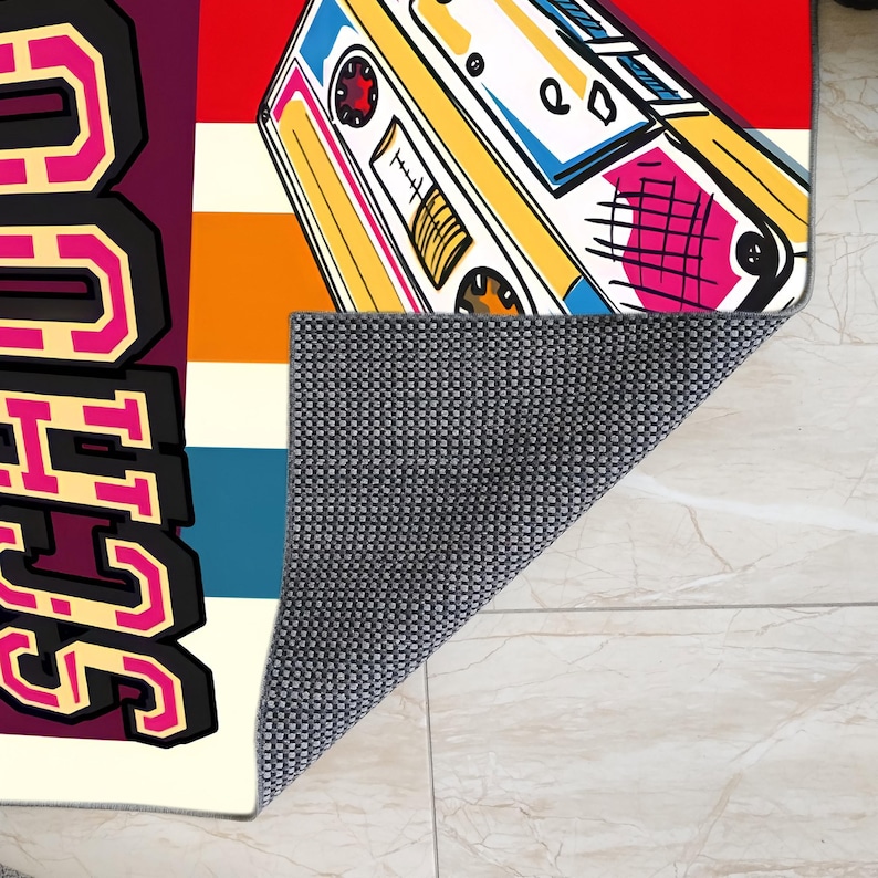 Retro Rug, Boombox Carpet, Old School Radio Rug, Hip Hop Room Mat, Teen ...