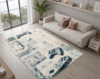 Joystick Rug, Gamer Rug, Gamer Room Rug, Gaming Symbol Rug, Video Game Rug, Gaming Gift, Gamer Gift, Personalized Rug, Game Area Rug