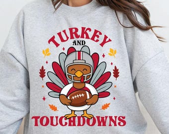 Niedliches Truthahn-Fußball-Design aus Ohio (PNG) | Digitale Datei aus Ohio | Sofort-Download aus Ohio | Lustiges Thanksgiving-Design
