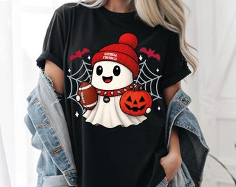 Süßes Ghost Football Georgia Design PNG | Georgia digitale Datei | Georgia Football Sofort-Download | Halloween Football | Geist mit Kürbis