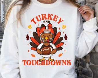 Süßes Truthahn-Football-Cleveland-Design PNG | Cleveland digitale Datei | Cleveland sofortiger Download | Lustiges Thanksgiving