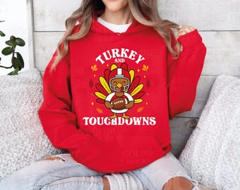 Süßes Truthahn-Football-Design für Kansas City, PNG | KC-Digitaldatei | Kansas City-Sofortdownload | Chiefs Nation | Lustiges Erntedankfest