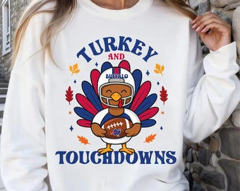 Süßes Truthahn-Football-Büffel-Design PNG | Buffalo digitale Datei | Buffalo sofortiger Download | Lustiges Thanksgiving