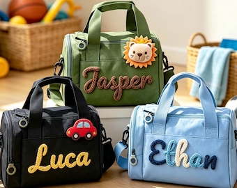 Personalized Kids Duffel Travel Bag,Custom Embroidered Dance Gym Sports Bag,Toddler Overnight Weekender Bag,Back to School Gifts, Kids Gifts