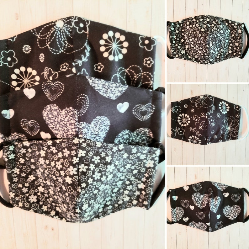 Face Mask Face Covering Premium Cotton Three Layers Nylon Etsy