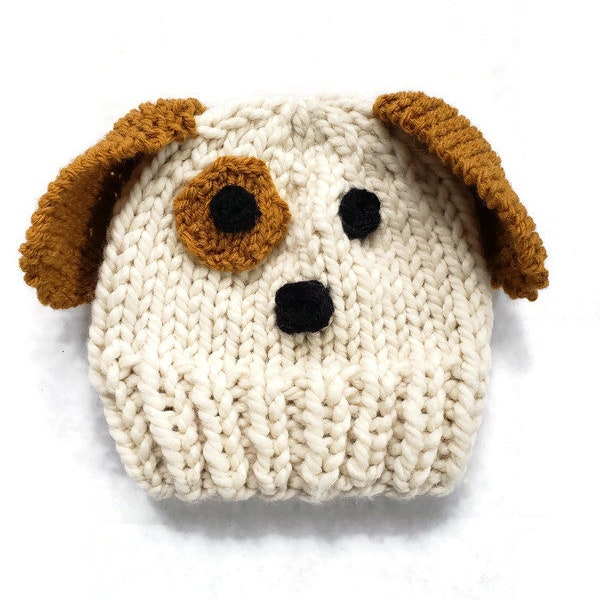 Cute Puppy Dog Knit Hat, Warm Knit Hat, Many Sizes Available, Cute Hat For Kids And Adults, Unisex Knit Hat