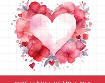 corazón florido png, corazón con flores png, impresión por sublimación, día de san valentín png, clipart de corazón floral, diseños de camisetas de san valentín