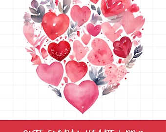 corazón florido png, corazón con flores png, impresión por sublimación, día de san valentín png, clipart de corazón floral, diseños de camisetas de san valentín
