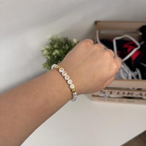 Boho summer bracelet, handmade, ocean style, customizable with initials, minimalist, elegant, individually designed