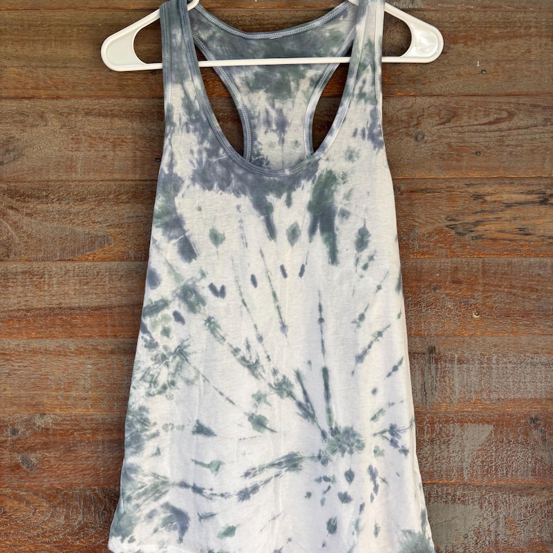 Teal blue Tie dye ribbed tank top … s/m