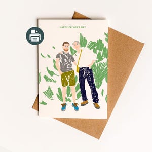 Tarjeta del Día del Padre imprimible con ilustración original de KimsPapeterie, postal imprimible DIY, descarga digital, ¡regalo para tu papá!