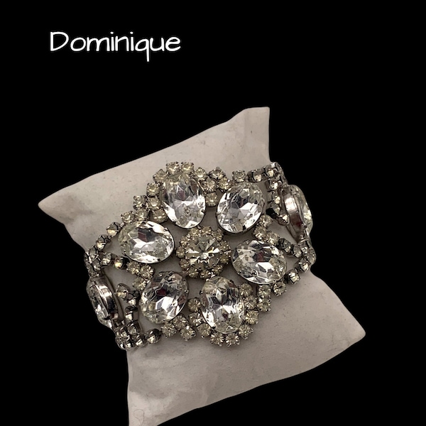 Showy and bold Dominique by Dominic DeToro diamante bracelet - sparkling  bracelet wedding jewel-Old Hollywood Bridal Jewelry-Art.866/4  -