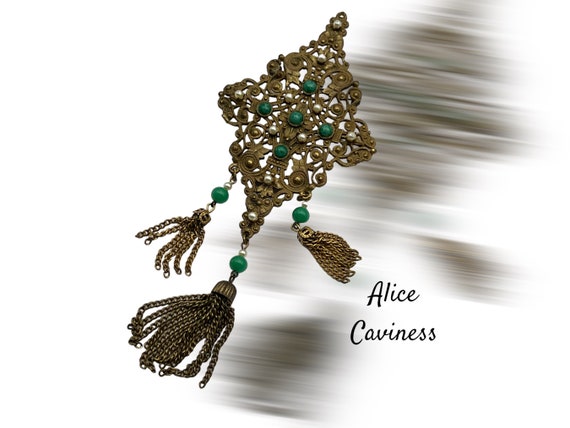 Rare Alice CAVINESS Victorian inspired brooch, el… - image 2