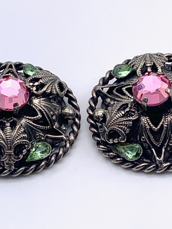 1960s Original Large fabulous domed earrings -Daz… - image 3