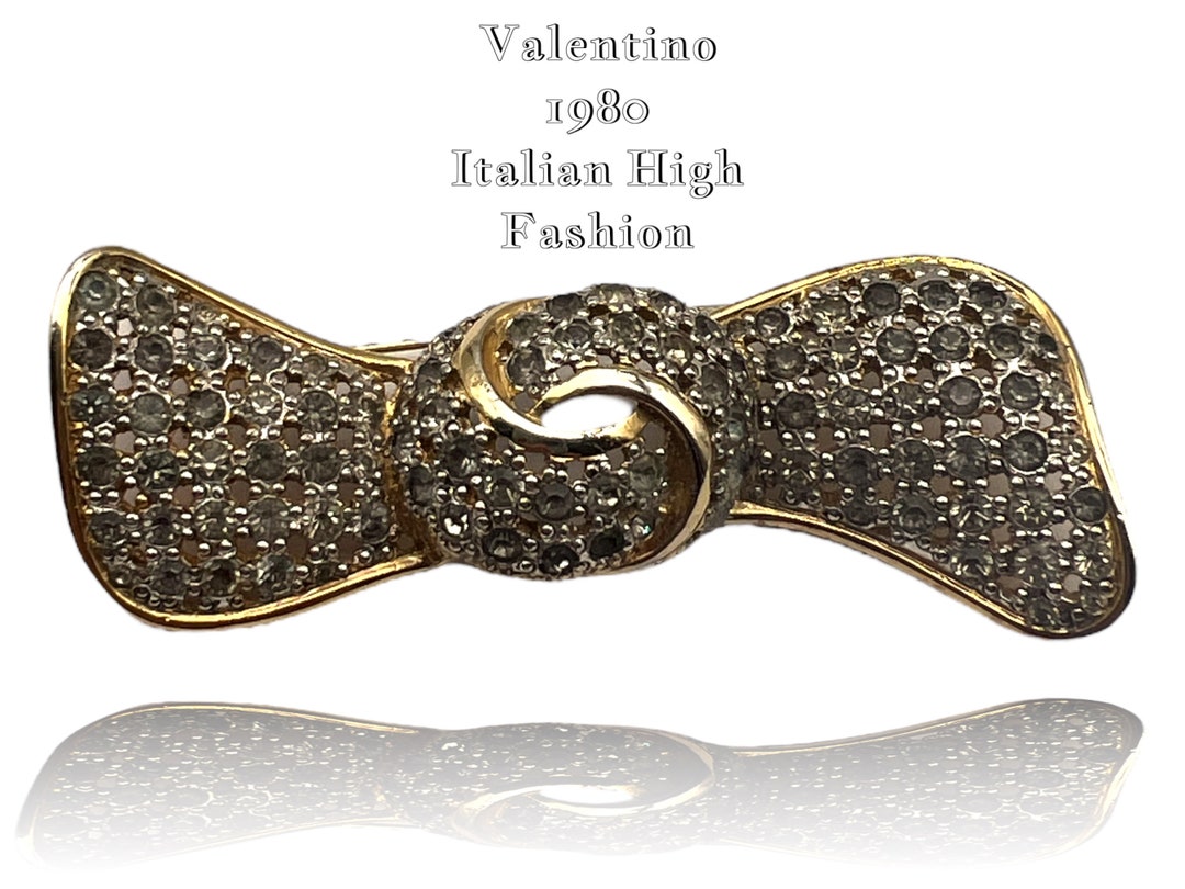 VALENTINO アクセサリー Rare VALENTINO Italian Couture Quality Black Diamond Crystals