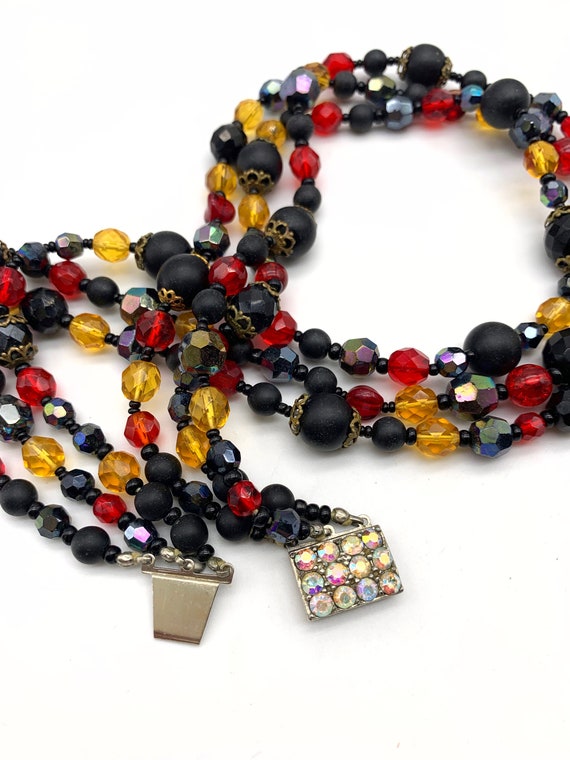 1960s Beautiful  3 Strands cascade necklace, brig… - image 2