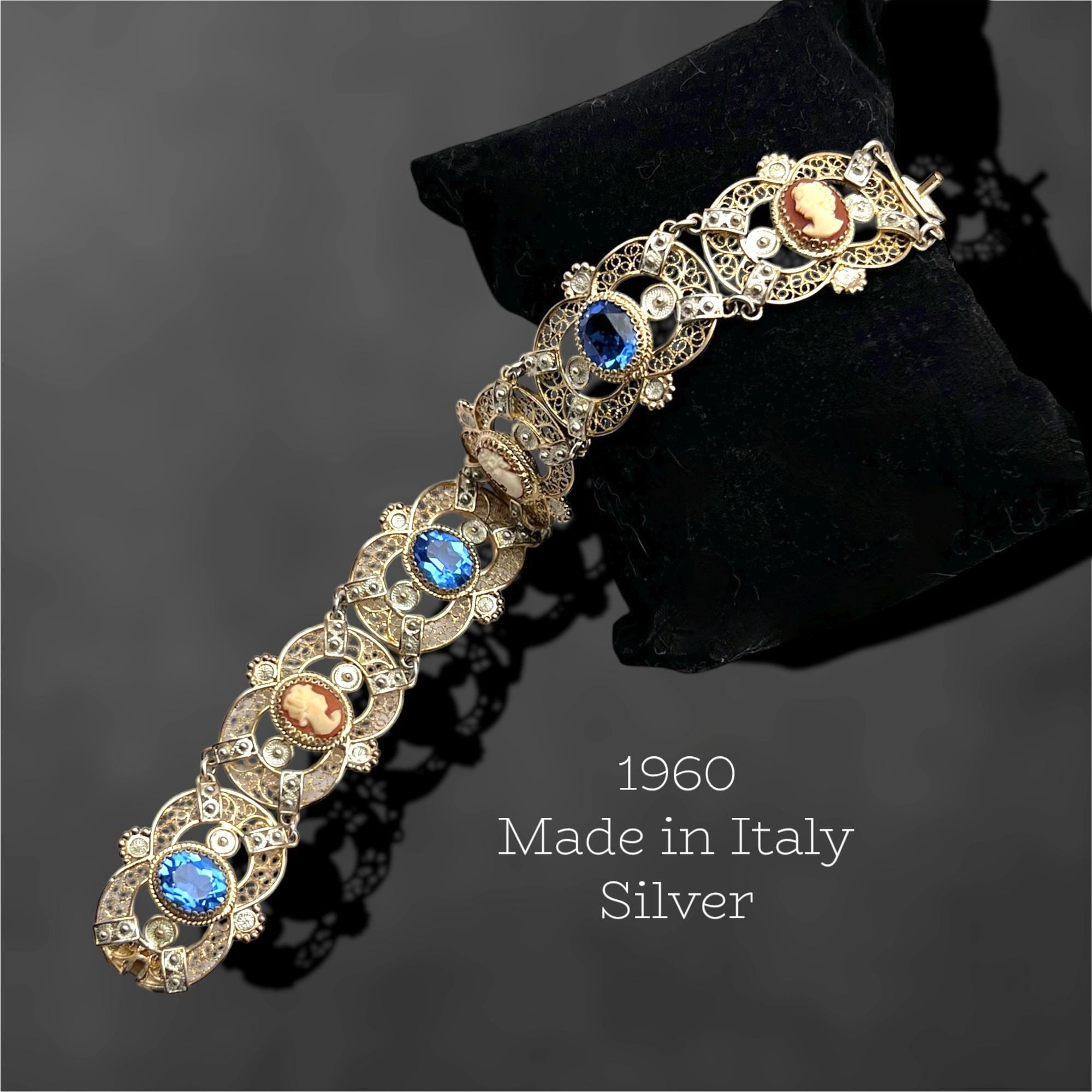 Italy 800 カメオ ブレスレット Italian Cameo 800 Bracelet, - Etsy