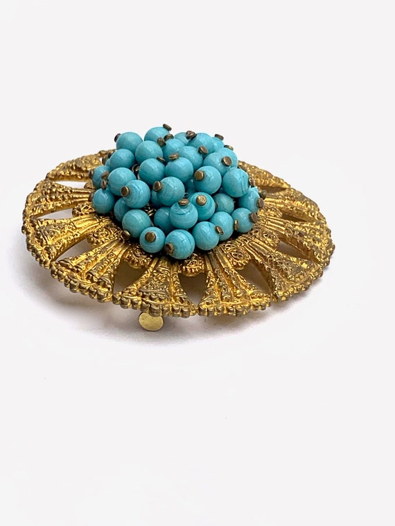 Very nice old 1940s European flower Brooch with g… - image 6