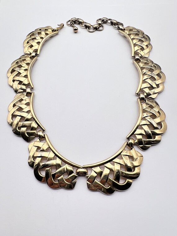 1960s MONET signed Stylish lattice pattern choker… - image 7