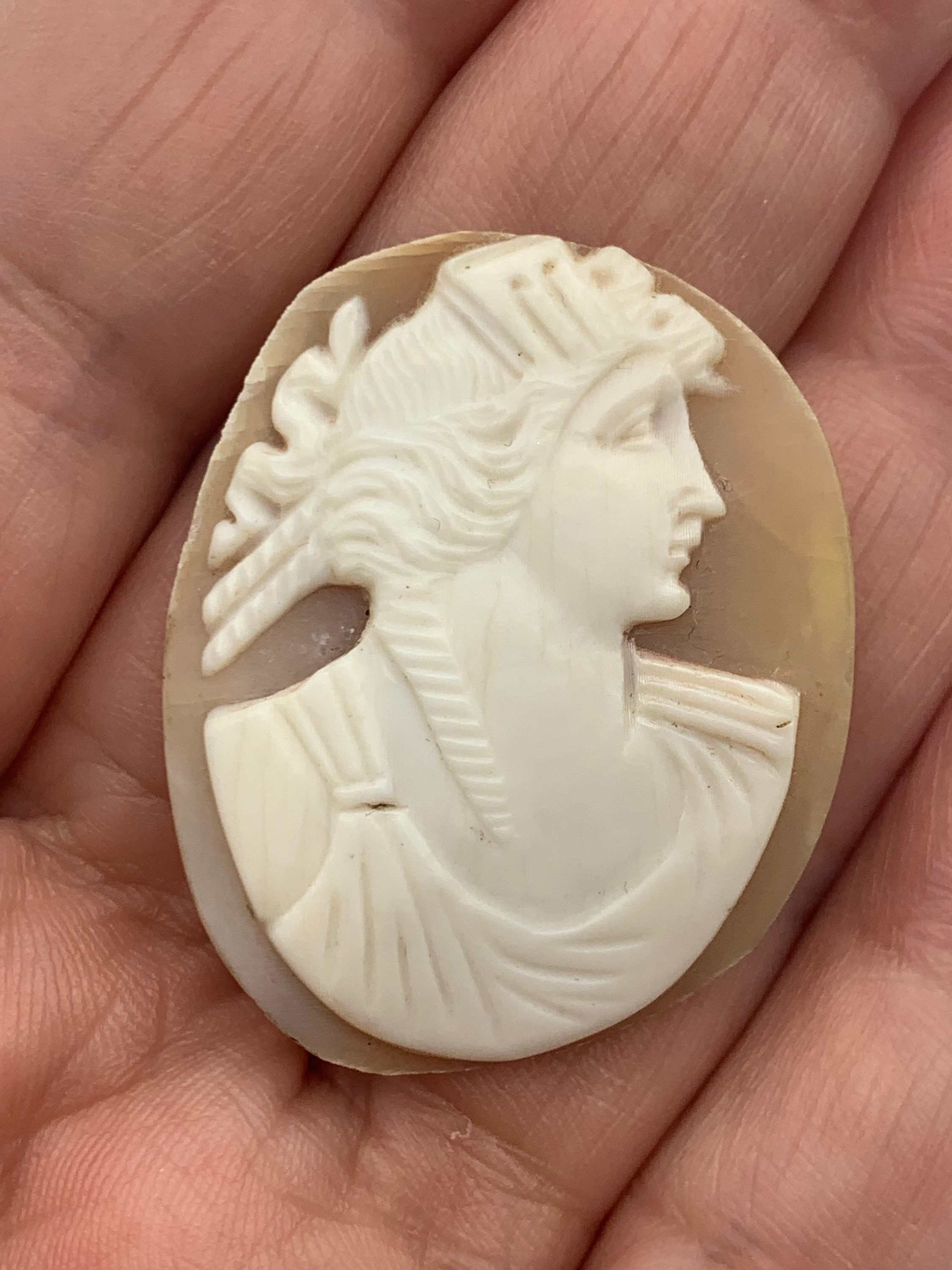 ギリシャの女神プシュケの横顔を描いた、美しく彫刻されたビクトリア朝