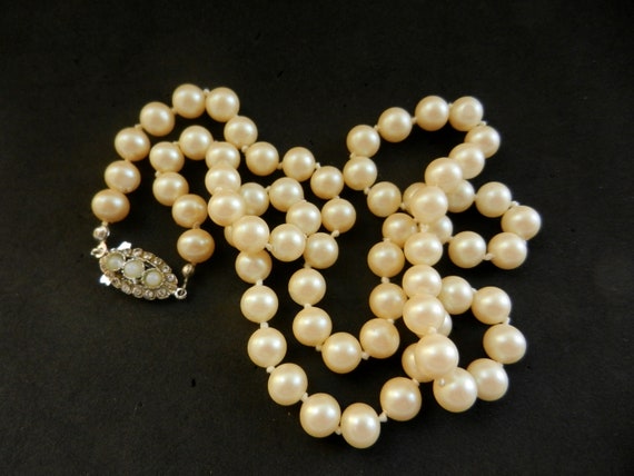 Second Hand 1950s Garnet Split Pearl /& Quartz Brooch
