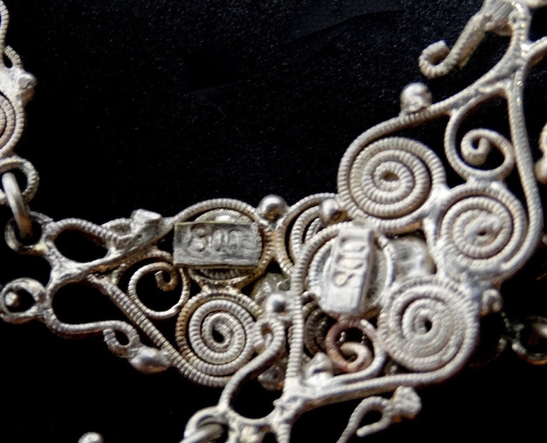 Art.136 gorgeous treasure for collection Antique European Victorian Carved SHELL CAMEO silver filigree Bracelet