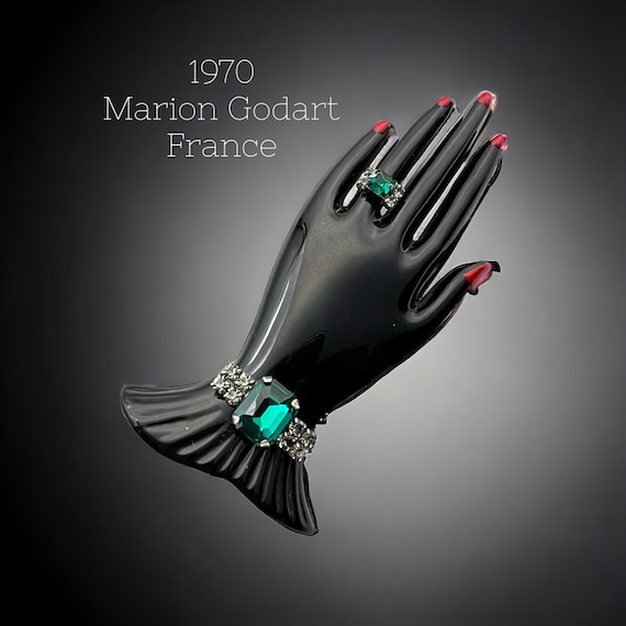 Iconic hand brooch Marion Godart Paris pin- very … - image 1