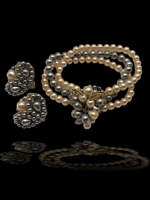 Parure Vintage Années 60 - Collier, Bracelet Et Boucles D'oreilles En Filigrane Doré - 3 Pièces