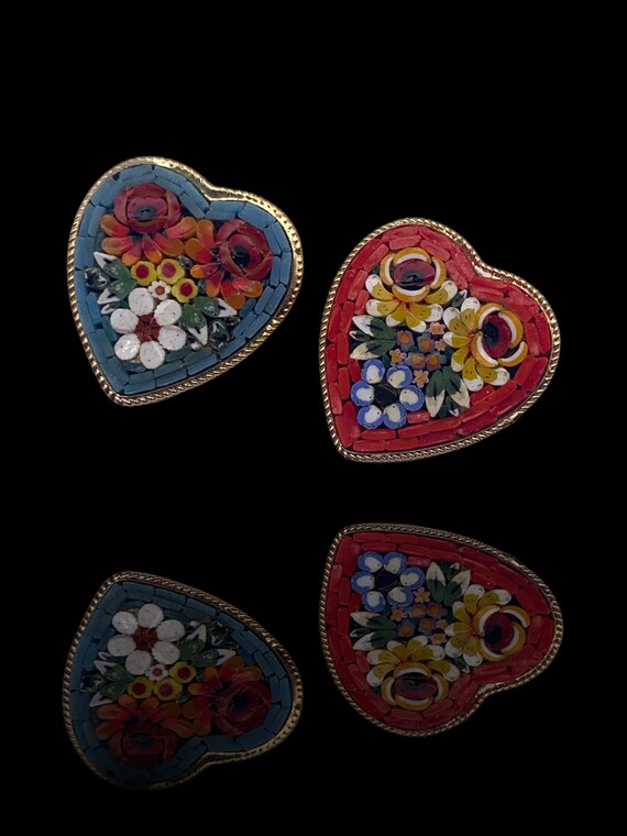 Amazing Sweetheart 1950s Micro Mosaic Italian pin… - image 2