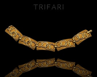 クラウン トリファリ ゴールド ブレスレット パール ラインストーン 