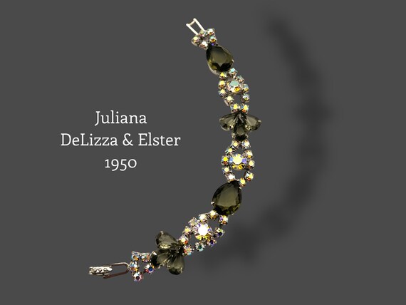 Beyond Dazzling Juliana  Aurora Borealis Bracelet - Black diamond  with  lots of boreal sparkle - vintage ca.1958/60 - Art.987/6 View 2