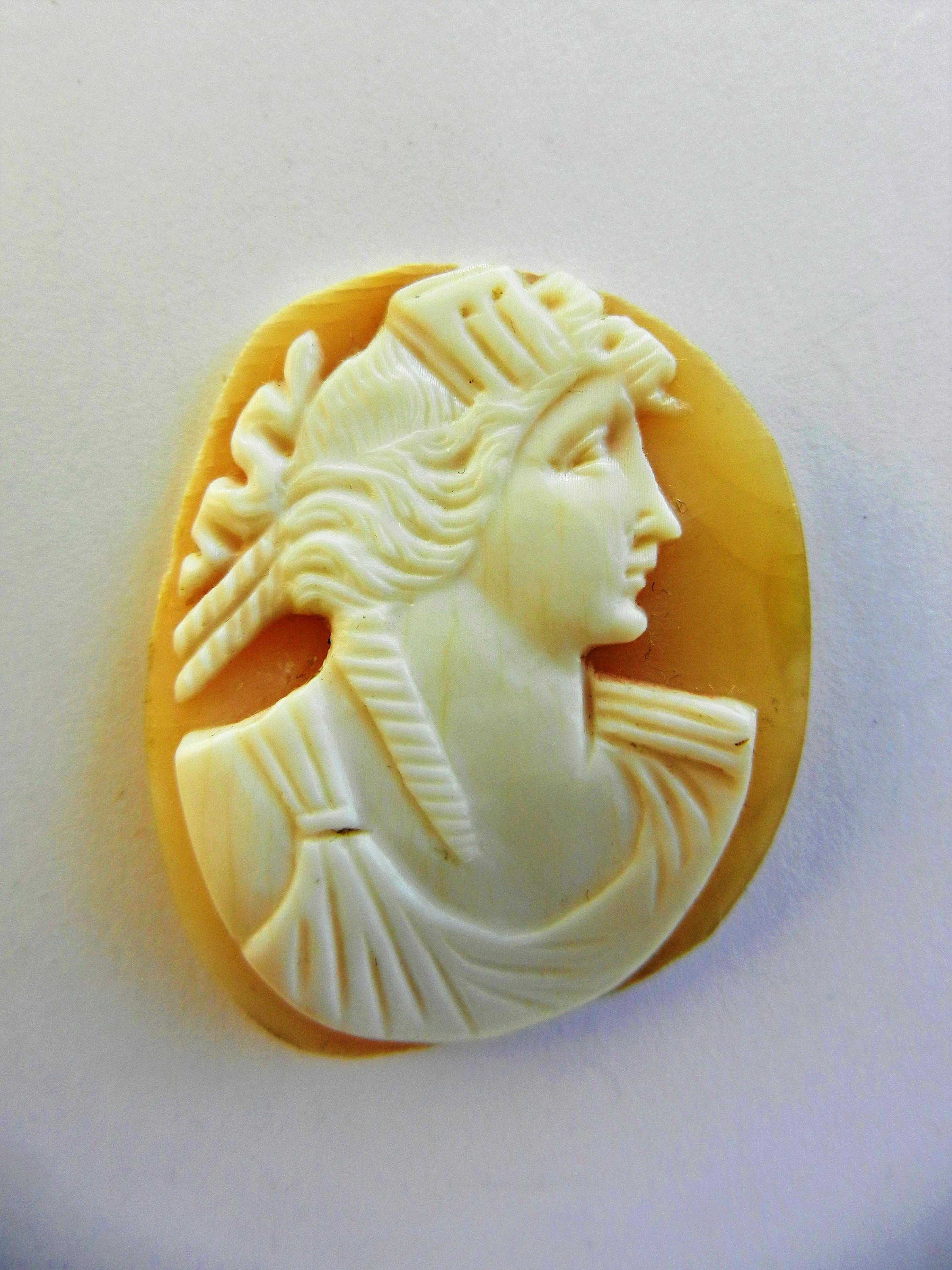 ギリシャの女神プシュケの横顔を描いた、美しく彫刻されたビクトリア朝