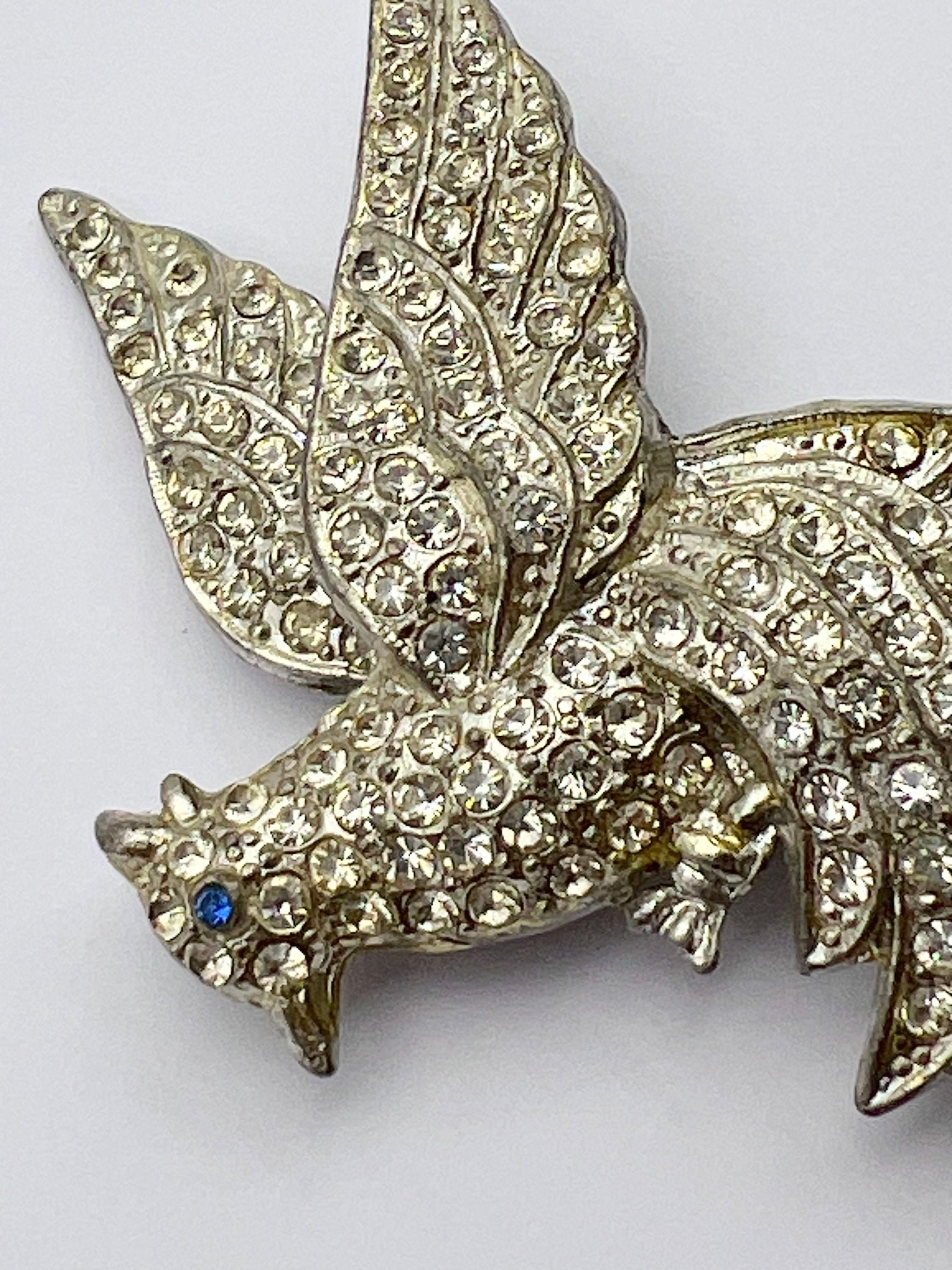 Vintage Brooch Bird of Paradise Antique 1930s Large Figural Brooch