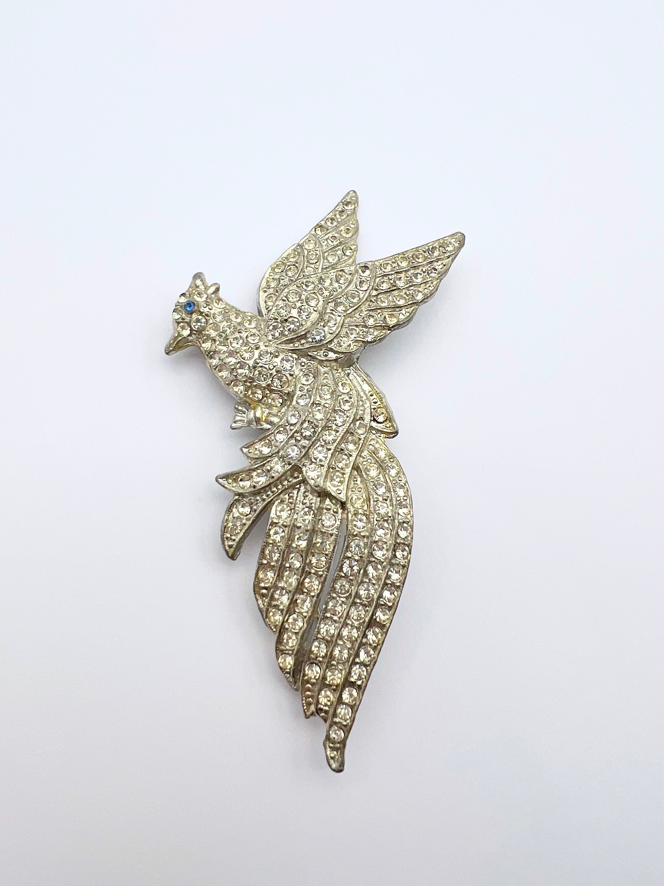 Vintage Brooch Bird of Paradise Antique 1930s Large Figural Brooch