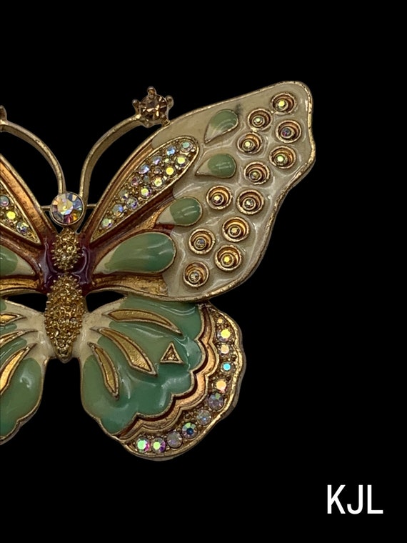 Vintage Kenneth Jay Lane Butterfly Brooch - Huge