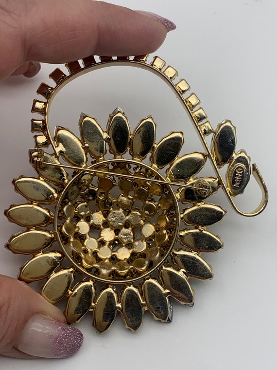 Amazing rhinestones large flower/sunflower  brooc… - image 8