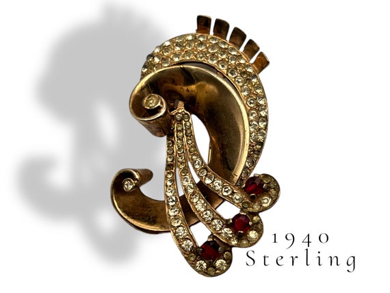 1940 Sterling Authentic Retro costume jewelry - F… - image 1
