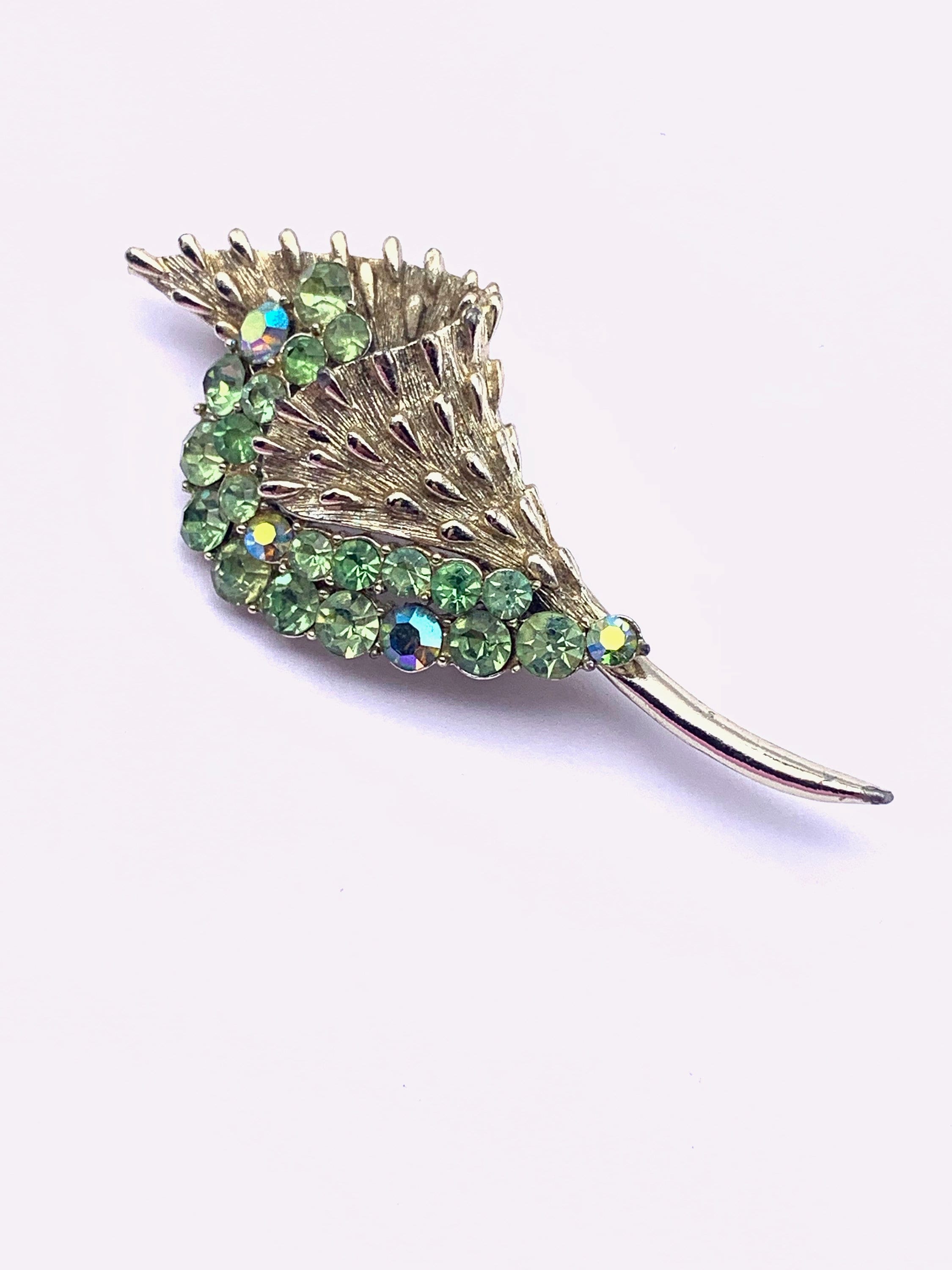 CORO Pegasus Vintage 1950's Mid-century Modern Peridot Green