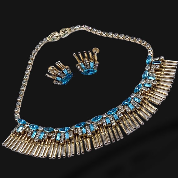 1950s Duane ritzy Glam Demi-set bib necklace and … - image 2