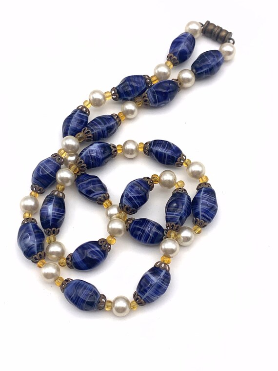 40s old European 1 strand beaded Necklace - fine … - image 4