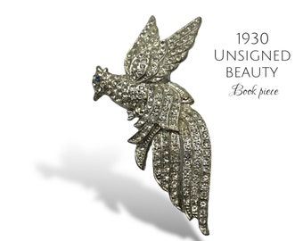 Vintage Brooch Bird of Paradise Antique 1930s Large Figural Brooch