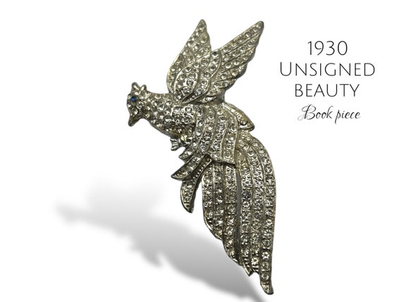 Vintage Brooch Bird of Paradise Antique 1930s Large Figural Brooch
