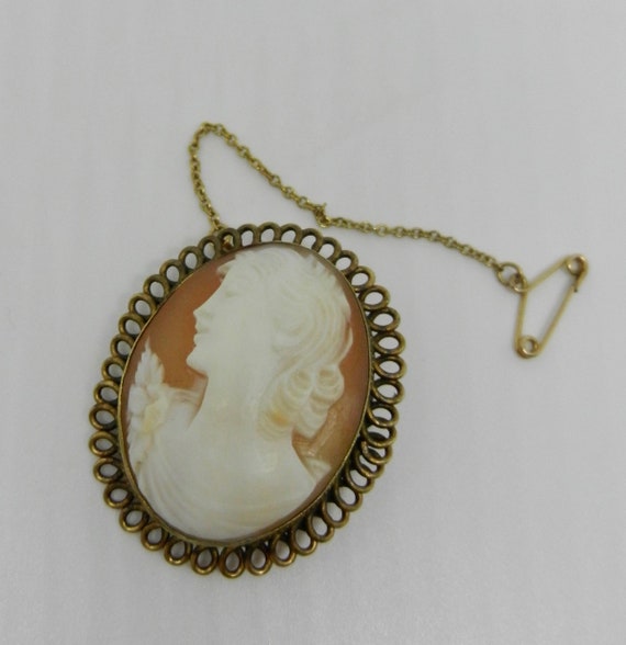 1920s antique Victorian English Cameo brooch or p… - image 4