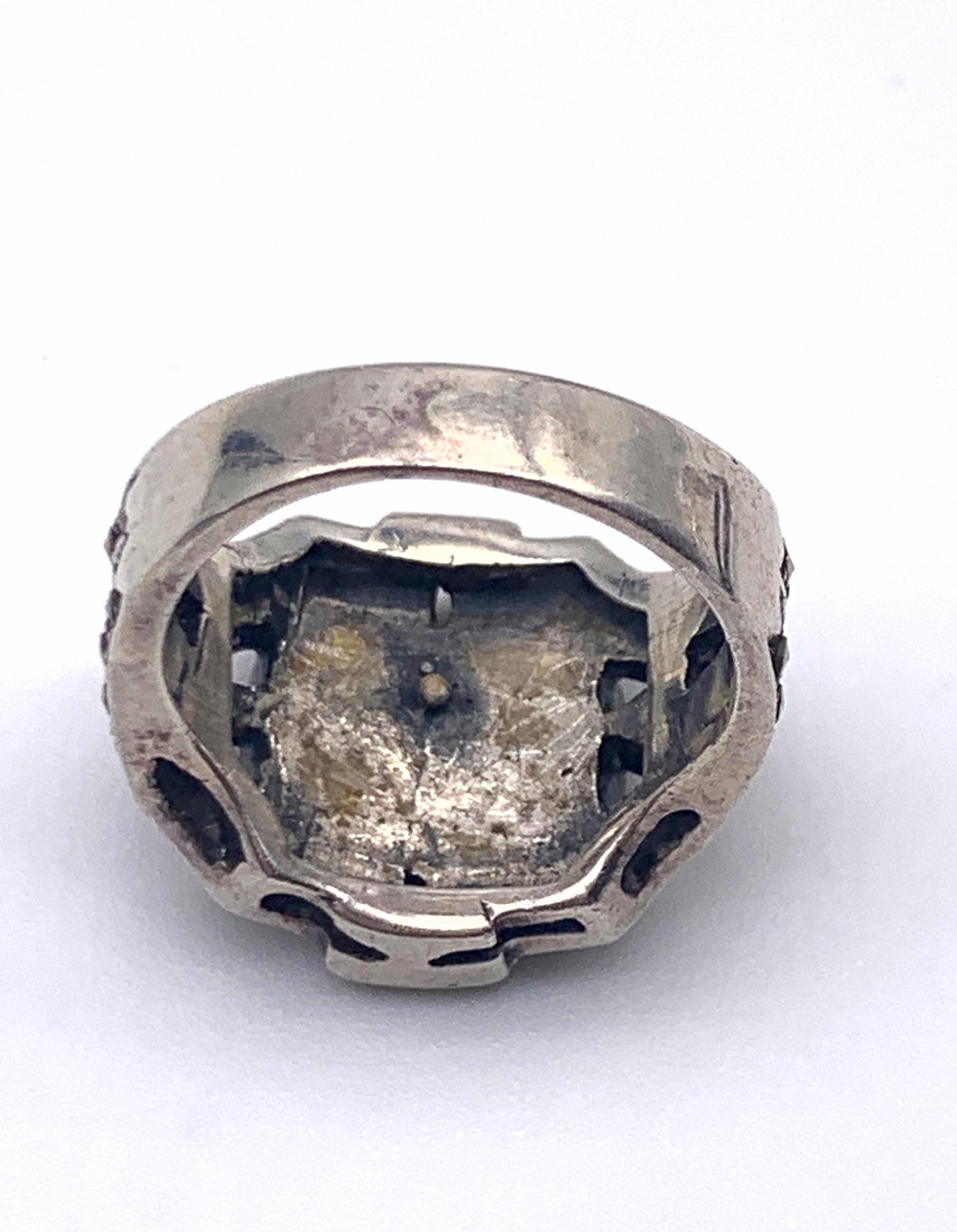 【希少品】MARS APOLLO リング　ヴィンテージ 1920s Marcasite and Black Onyx Deco Ring - Fascinating