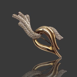 Italian Brooch - 1960 Vtg 925 sterling silver brooch - bow crystal - ancient brooch exquisite and unique- vintage quality-.Art.911/2 -